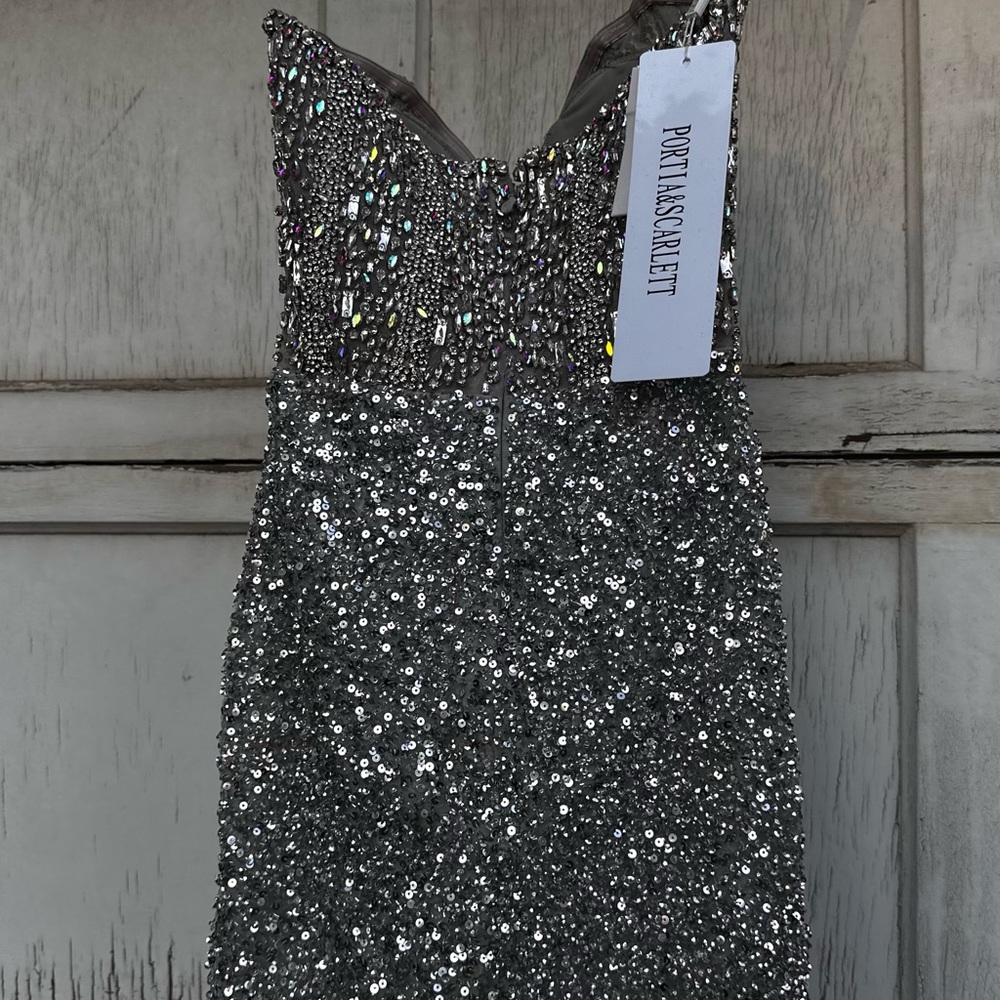COPY - NWT Portia and Scarlett Sequin Silver Sequin Glam Mini Cocktail Dress Si…